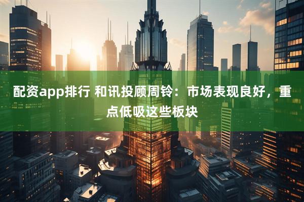 配资app排行 和讯投顾周铃：市场表现良好，重点低吸这些板块